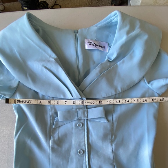 Tatyana Robins Egg Blue Midi A-Line dress - Picture 5 of 6